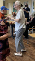 Kerry and Israel dancing - memory care community activity
