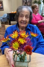 memory care activity arranging flowers