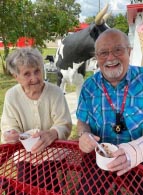 memory care residents enjoying ice cream