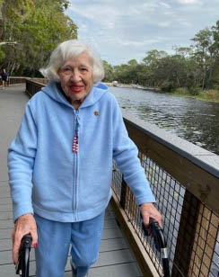 senior walking in the park