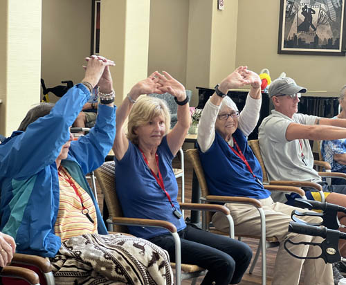 senior residents exercising