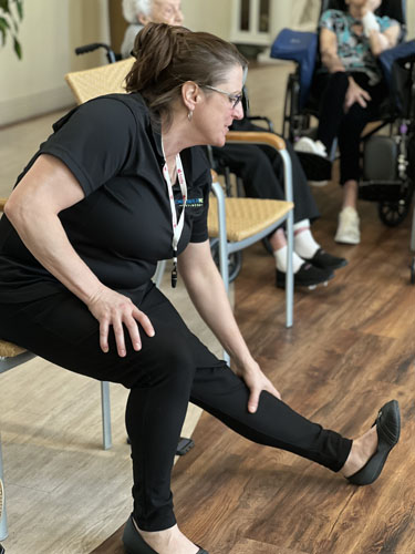 seniors stretching exercise