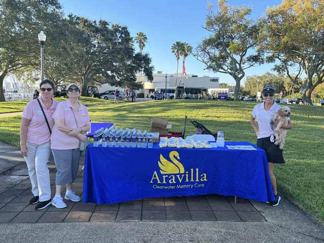 Memory Care Aravilla Clearwater Alzheimer's Walk event table