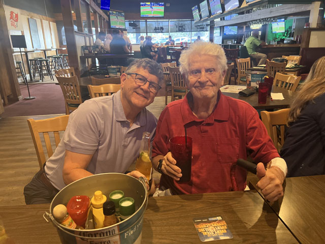 memory care resident Stanley and son