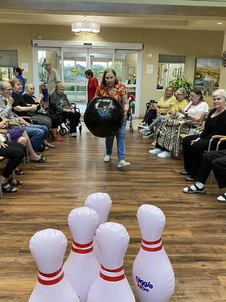 memory care resident bowling