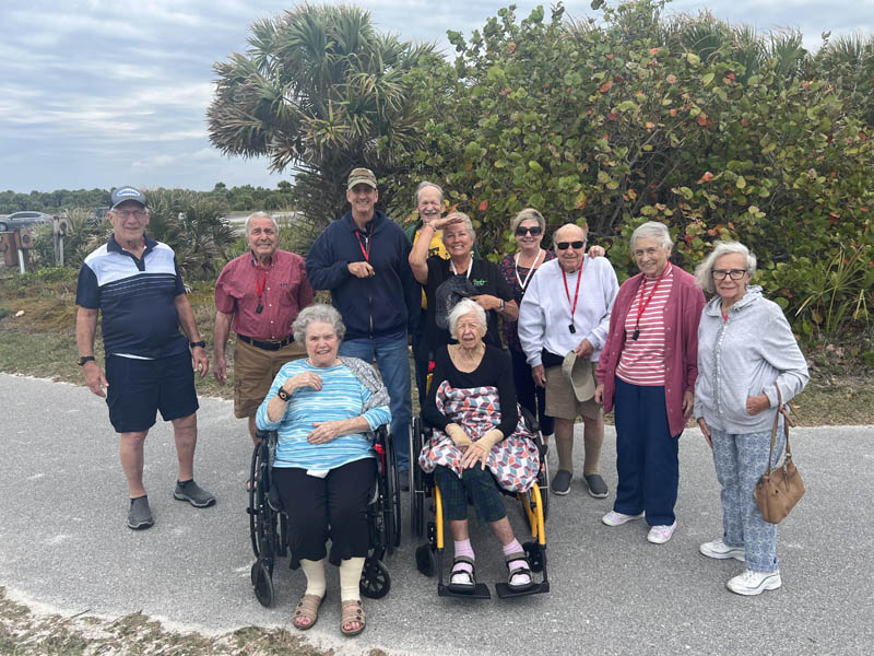 memory care residents enjoying the outdoors