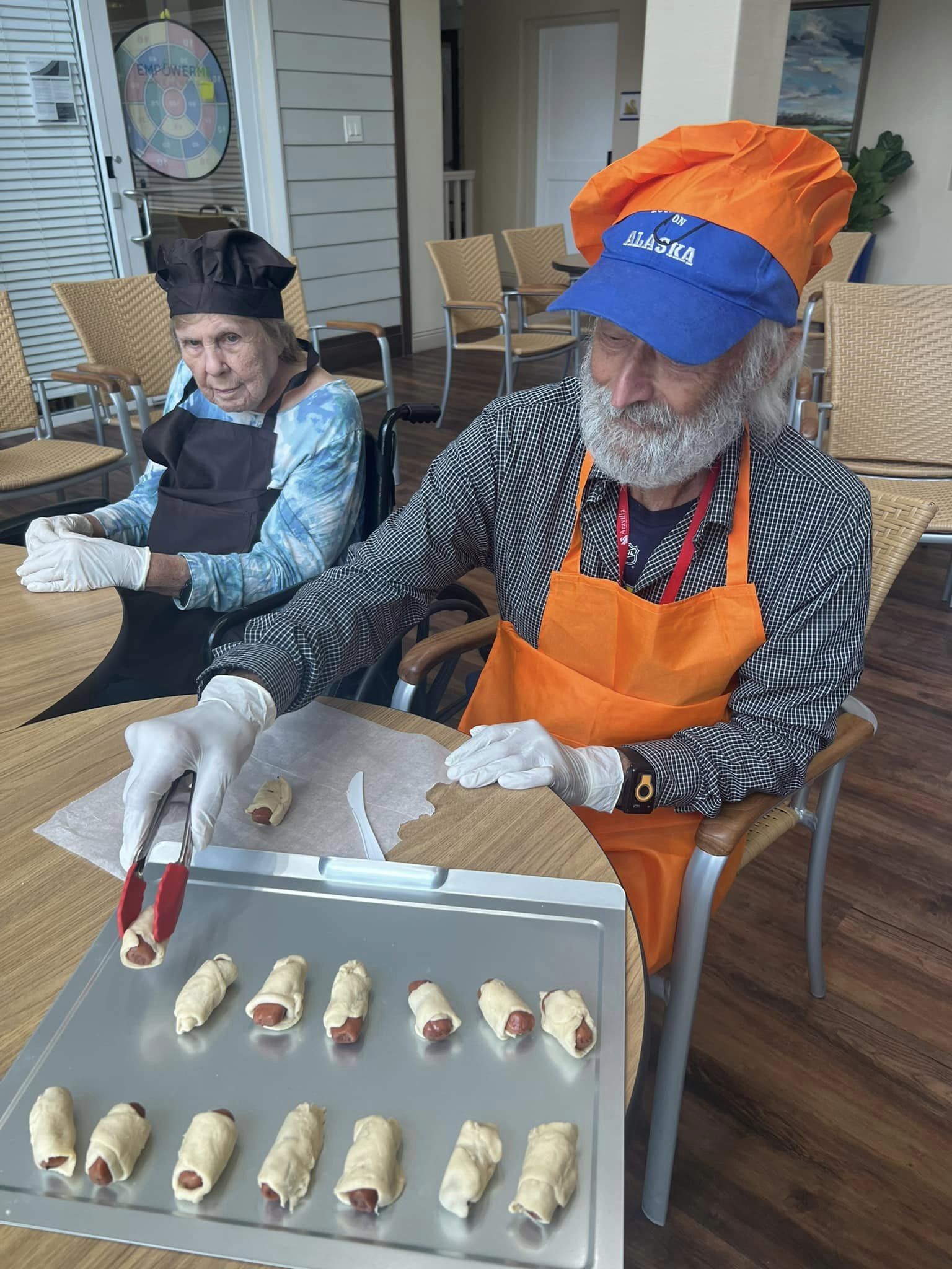 memory care residents cooking class