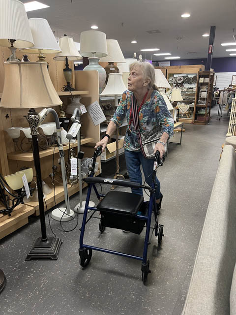 memory care resident Judy shopping