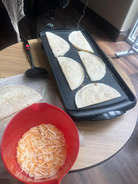 cheese quesedias prep at Aravilla Clearwater Memory Care