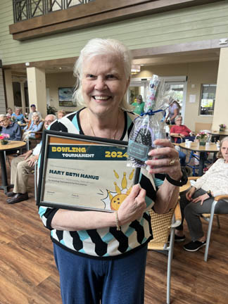 memory care resident wins bowling tournament