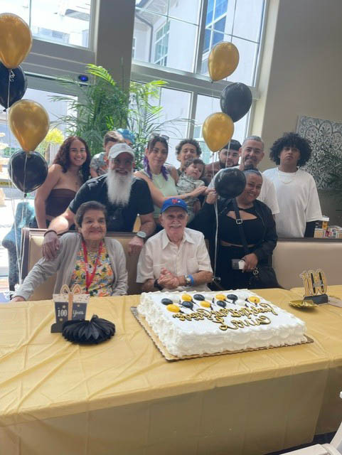 memory care residents celebrating