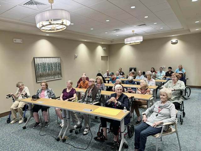 presentations and education for memory care residents at Aravilla Clearwater