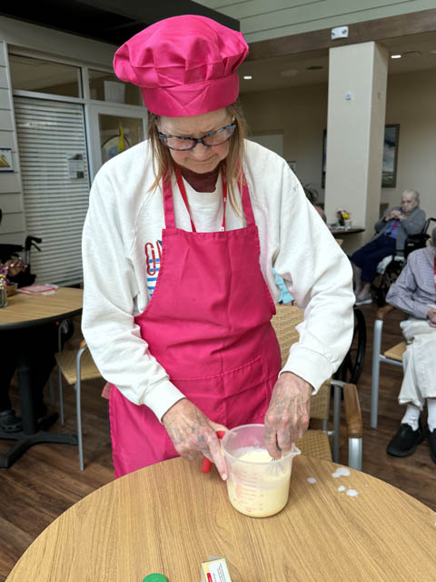 memory care resident baking