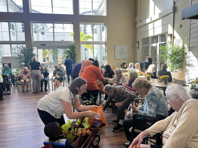 memory care residents trick or treating