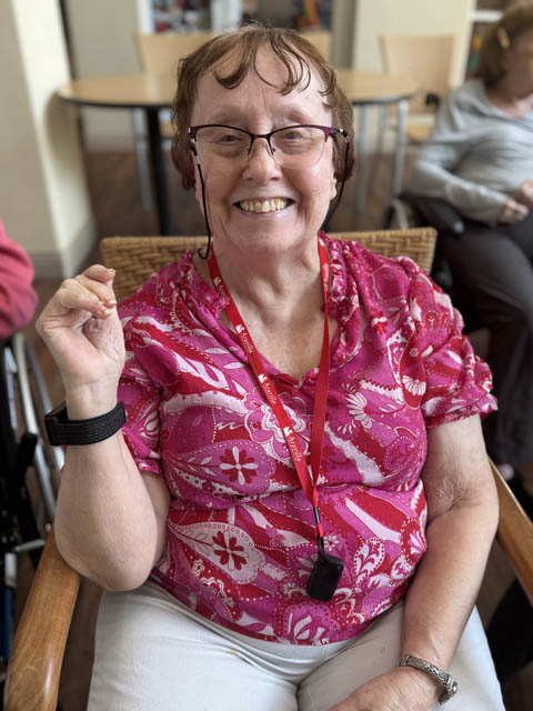 memory care resident smiling