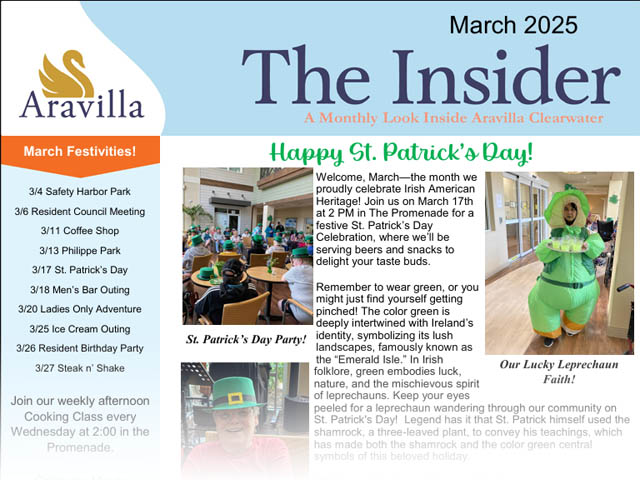 memory care newsletter March 2025 image