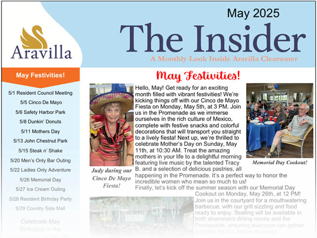 memory care newsletter May 2025 image