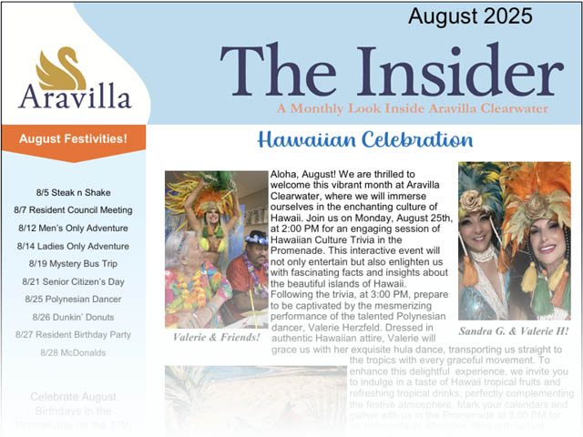 memory care newsletter image August 2025