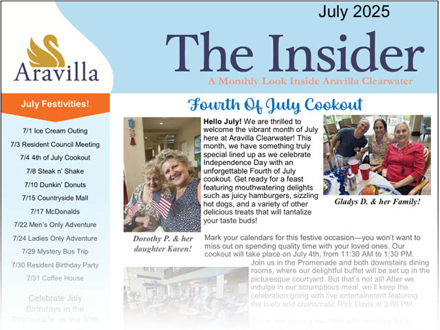 memory care newsletter image July 2025