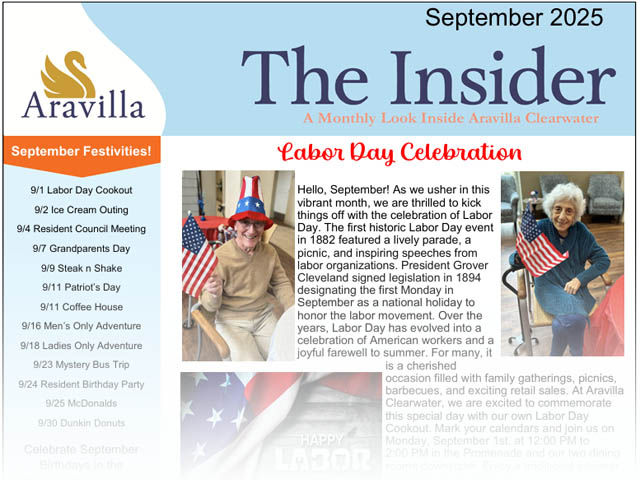 memory care newsletter September 2025 image