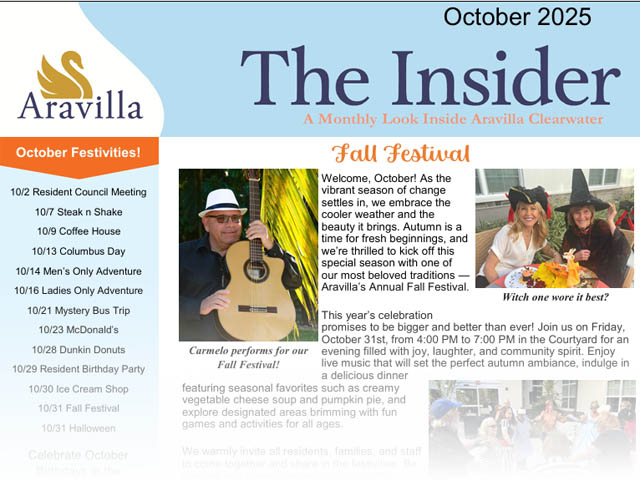 memory care newsletter image OCT 2025