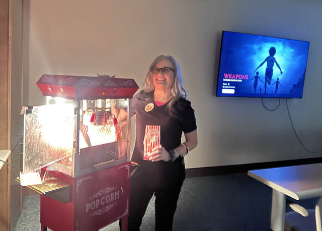 movie night fun for senior residents at Aravilla Clearwater