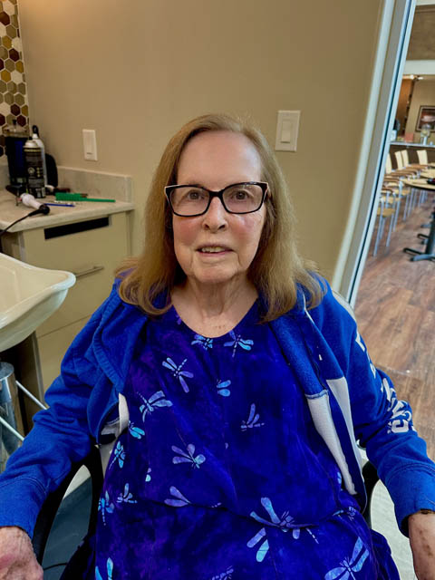 welcoming memory care resident