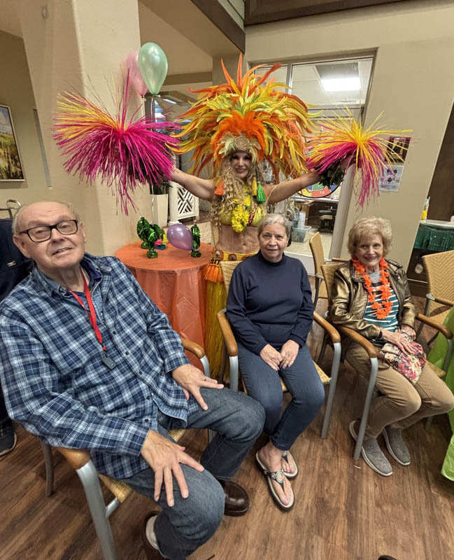 Hawaiin party at memory care Aravilla