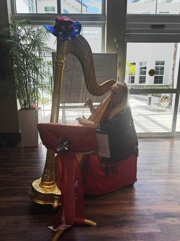 Harpist performance for senior residents