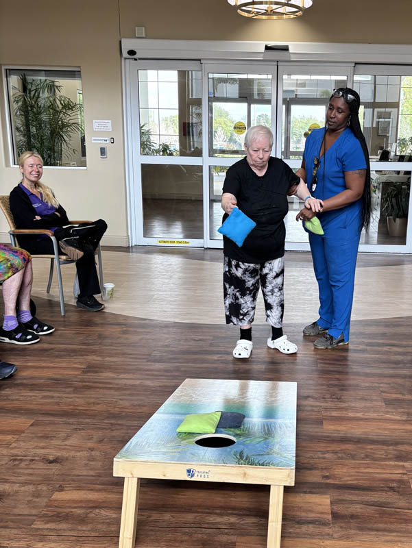 cornhole activities and fun for memory care residents