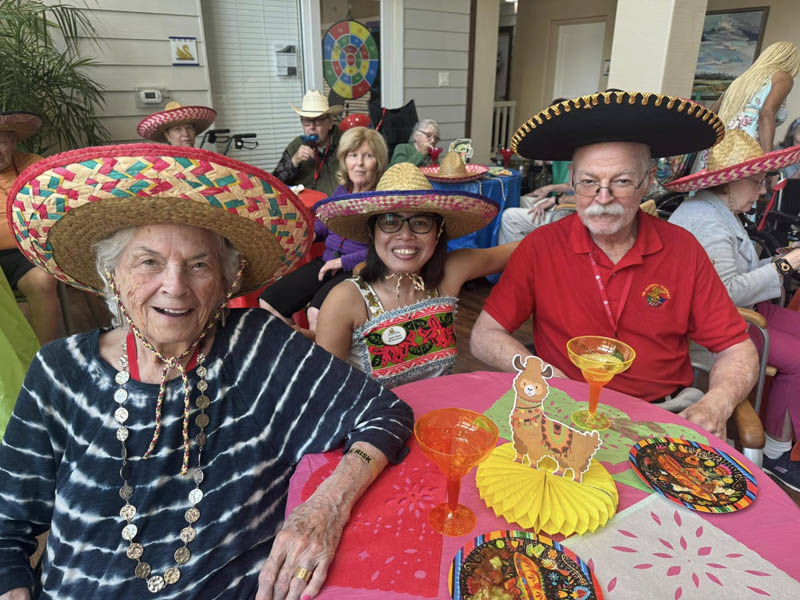 memory care residents celebrating