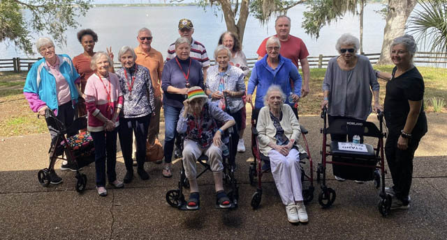 memory care rsidents enjoying Safety Harbor Park memory care rsidents enjoying Safety Harbor Park