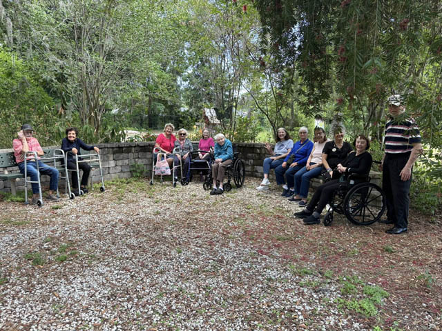 senior residents enjoying Butterfly Garden senior residents enjoying Butterfly Garden