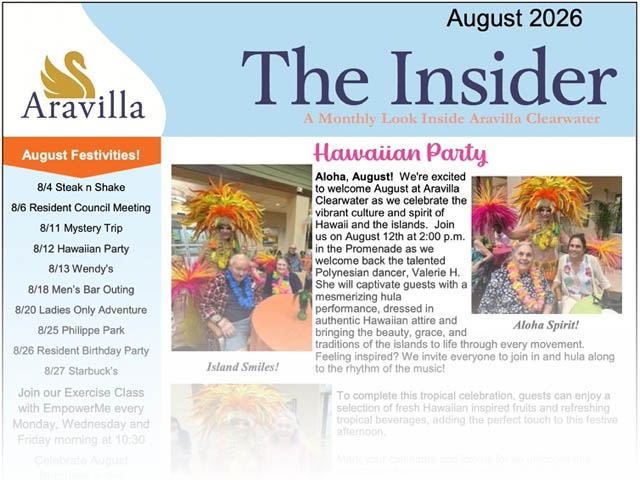 memory care newsletter AUG 2026 image