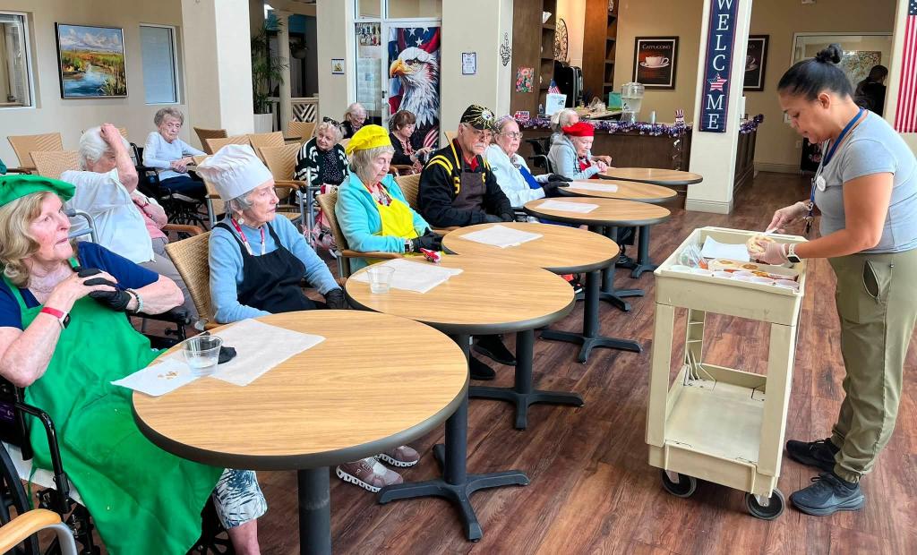 memory care residents cooking class memory care residents cooking class
