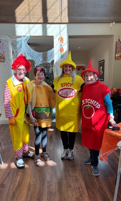 senior residents dressed up for Halloween