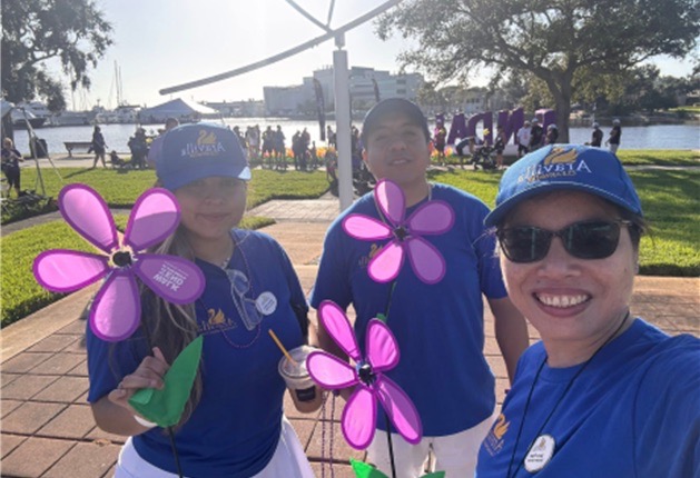 Selene, Luis, Jayne Aravilla Clearwater at the Alzheimer's Walk